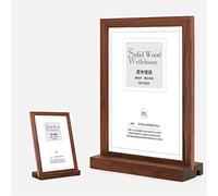 LuminescentDream Espositore da Tavolo A4/A5/A6,Supporto Pubblicitario da Banco,Espositore da Banco,Verticale e Bifacciale Presentazione per pubblicità,Poster,Menu,Foto,Negozi,Base in Legno