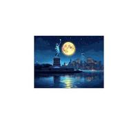 Luminescenza Dipingere con i Numeri Adulti Statua della Libertà, Tele per Dipingere con i Numeri 55 x 40cm, Kit Pittura Hobby Creativi Adulti Città, Luminescenza Quadri Moderni Soggiorno GYYH-4675