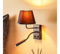 Applique Tessuto Nero Oro E27 G9 Interruttore Leggere Blendarm Wandleuchte Piano