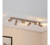 Luminex Faretto da soffitto Link, beige, lunghezza 90 cm, a 6 luci. Luminex
