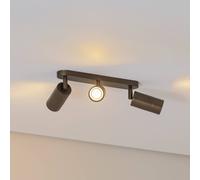Luminex Faretto da soffitto Link, titanio-oro, lunghezza 33 cm, a 3 luci. Luminex