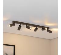 Luminex Faretto da soffitto Link, titanio-oro, lunghezza 90 cm, a 6 luci. Luminex