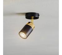 Luminex Faretto da soffitto Reno, 1 luce, nero/oro Luminex