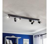 Luminex Faretto da soffitto Rondo nero/cromo, 6 luci Luminex
