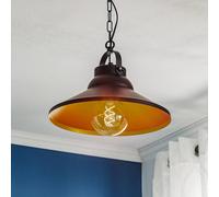 Luminex Lampada a sospensione Taft con paralume in nero e oro Luminex