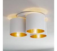 Luminex Plafoniera Soho, cilindrica, a 3 luci, bianco/oro Luminex