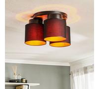 Luminex Plafoniera Soho cilindrica a 3 luci nero/oro Luminex