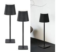 LuminexDesigns Confezione da 2 Lampade da Tavolo LED Senza Fili con Controllo Touch - Lampada Ricaricabile da 5200mAh Dimmerabile, IP54 Resistente all’Acqua - Perfetta per Interni ed Esterni, Nero