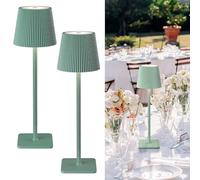 LuminexDesigns Confezione da 2 Lampade da Tavolo LED Senza Fili con Controllo Touch - Lampada Ricaricabile da 5200mAh Dimmerabile, IP54 Resistente all’Acqua - Perfetta per Interni ed Esterni, Verde