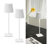 LuminexDesigns Confezione da 2 Lampade da Tavolo LED Senza Fili con Controllo Touch - Lampada Ricaricabile da 5200mAh Dimmerabile, IP54 Resistente all’Acqua - Perfetta per Interni ed Esterni, Bianco