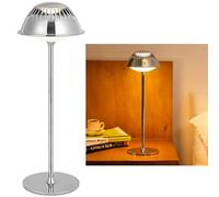 LuminexDesigns Lampada da Tavolo LED Senza Fili - Ricaricabile Lampada da Comodino Touch Dimmerabile, Moderna Design Elegante in Metallo Argentato, Impermeabile, per Camera, Letto, Soggiorno, Ufficio