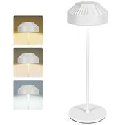 LuminexDesigns Lampada da Tavolo LED Senza Fili Wireless, Ricaricabile e Dimmerabile, IP54 Resistente agli Spruzzi, Finitura Cromata, per Interni ed Esterni, Camera da Letto e Soggiorno