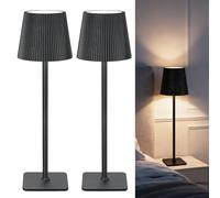 LuminexDesigns Lampada da tavolo senza fili 2 pezzi Nero VELA TL02
