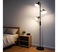 LuminexDesigns Lampada da terra LED 36W 2800LM per soggiorno, dimmerabile con telecomando e controllo touch 2700K-6500K, lampada da lettura a 3 luci, lampada da terra moderna