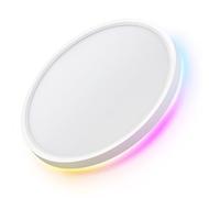 LuminexDesigns Plafoniera LED Smart Dimmerabile 24W con Telecomando e Controllo WiFi - Lampada da Soffitto Ultra Sottile con Retroilluminazione RGB, Alexa e Google Assistant, per Soggiorno e Camera