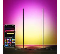 LuminexDesigns Set 2 Lampade da Terra LED RGB 150cm - Piantane da Angolo Dimmerabili con Telecomando, Controllo Alexa, Illuminazione Ambientale per Salotto, Camera da Letto, Sala Giochi