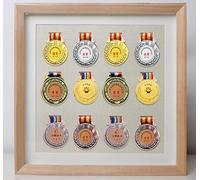 Luminexia Espositori Decorativi per medaglie in Legno massello,Cornice per medaglia,Scatola per medaglie Maratona,Cornice per Scatola 3D Profonda,per visualizzare medaglie di Guerra/Militari/Sportive