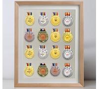 Luminexia Espositori Decorativi per medaglie in Legno massello,Cornice per medaglia,Scatola per medaglie Maratona,Cornice per Scatola 3D Profonda,per visualizzare medaglie di Guerra/Militari/Sportive