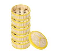 Luminexia Vaporiera Bamboo 5 Livelli,Cestello per Cottura a Vapore in bambù da Cucina,pentola per Cottura a Vapore con Coperchio,fornello in bambù Ideale per Dim Sum,Verdure,Carne e Pesce,9 Taglie