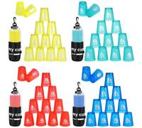 LUMINFLY Confezione da 48 bicchieri impilabili per allenamento di velocità, giochi di sfide competitive, bicchieri di plastica colorati per tutte le età