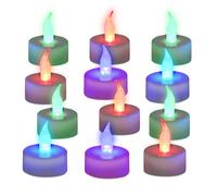 Relaxdays 12x Lumini LED, Cambiamento di Colore, Decorazione Senza Fiamma, A Batterie, Candeline, Colorate