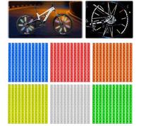 LuminKing Strisce Riflettenti per Raggi Bici - 72 Coperture per Raggi, 6 Colori, Materiale Altamente Riflettente per Visibilità Notturna fino a 160 Metri, Montaggio Facile, Materiale Più Morbido