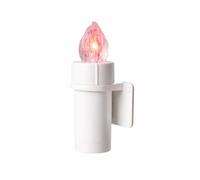 Lumino Elettrico a Batteria con Fiamma LED Rossa Intermittente e Supporto Adesivo - Luce Votiva per Loculo Cimiteriale, Uso Interno ed Esterno, ON/OFF, Pila Inclusa, Durata fino a 365 Giorni, Resisten