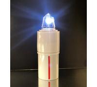 LUMINO ELETTRONICO VOTIVO PER CIMITERO - EXTRADURATA BATTERIA LOCULO: 1,5 ANNI / OSSARIO: 8 MESI | Candele led a batteria cimitero extradurata 245/547 giorni. (BIANCO INTERMITTENTE, GRANDE - LOCULO)