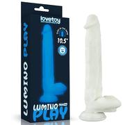 Lumino Play - Dildo in Silicone 26,5 cm, Fosforescente, Brilla al Buio, Flessibile, Realistico