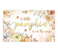 Luminora 1,82 x 1,1 m arancione un piccolo zucca è sulla strada sfondo acquerello fiori dorati foglie di acero sfondo baby doccia decorazione foto banner attrezzi