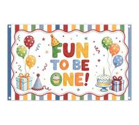 Luminora 1,8x1,1 m Poliestere Sfondo per primo compleanno Fun to Be One