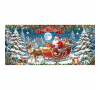 Luminora 1 pezzo 4,9x2,1m Buon Natale Babbo Natale Porta del garage Banner Renna Slitta Luna Inverno Pini Regali Sfondo Copertura Famiglia Vacanza All'aperto Forniture per feste