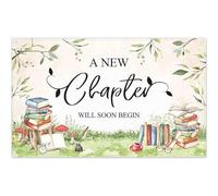Luminora 182,9 x 109,2 cm A New Chapter Will Soon Begin Sfondo Acquerello Foglie Storia Libro Baby Shower Sfondo Bambino Nuovo Nato Decorazione Festa Foto Banner Puntelli