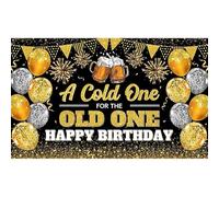 Luminora 182,9 x 109,2 cm Nero Dorato Buon Compleanno Uomini Sfondo Un Freddo Per Il Vecchio Palloncino Birra Whisky Sfondo Decor Adult Photo Banner Puntelli