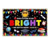 Luminora 183 x 109,2 cm sfondo nero per laureati all'asilo Il nostro futuro è così luminoso sfondo 2025 colorato scuola prescolare bambini ballo di fine anno decorazioni banner