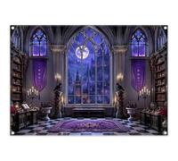 Luminora 2,1×1,5 m Sfondo biblioteca magica castello gotico Halloween