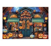 Luminora 2,1 x 1,5 m Autunno Halloween Magico Streghe Vicolo Sfondo Pozioni Magiche Negozio Zucca Gatto Nero Dolcetto o scherzetto Sfondo Foglie d'acero Decor Photo Banner Puntelli