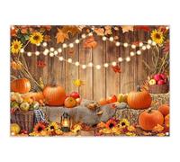 Luminora 2,1 x 1,5 m Autunno Paese Fienile Legno Sfondo Autunno Foglie d'Acero Girasole Zucca Sfondo Raccolto Famiglia Ringraziamento Compleanno Decor Photo Banner Puntelli