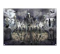 Luminora 2,1 x 1,5 m Halloween Horror Night Cimitero Zombie Sfondo Pipistrelli Scheletro Raven Sfondo Lapide Castello Orribile Bambini Decorazione Spaventosa Festa Foto Banner