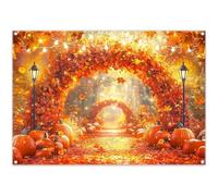 Luminora 2,1 x 1,5 m Incantevole autunno foglie d'acero arco sfondo autunno foresta zucche fiori sfondo raccolta famiglia grazie dare bambini compleanno decorazione foto banner puntelli