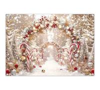 Luminora 2,1 x 1,5 m Red Candy Canes Arco di Natale Sfondo Alberi di Natale Foresta innevata Regali Sfondo Buon Natale Vigilia Decor Photo Banner Puntelli
