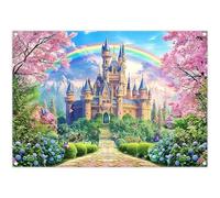 Luminora 2,1 x 1,5 m rosa floreale castello sfondo principessa fiaba Sakura sfondo arcobaleno primavera foresta compleanno matrimonio paese delle meraviglie decorazione festa banner foto