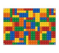 Luminora 2,1 x 1,5 m Tessuto Colorato Building Blocks Sfondo Bambini Giocattolo Tema Sfondo Bambini Ragazzi Compleanno Decorazioni Baby Shower Photo Banner Puntelli