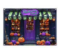 Luminora 2,1 x 1,5 m viola magico negozio di Halloween sfondo strega zucca luce trucco o scherzetto sfondo pipistrelli orrore notte compleanno baby shower Decor Photo Banner puntelli