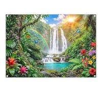 Luminora 2,1x1,5 m Sfondo Foresta Tropicale Selvaggia Giungla Cascata Arcobaleno Fiori Foresta Pluviale Decorazione per Feste di Compleanno Banner Fotografico per Ragazzo Ragazza Accessori