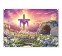 Luminora 2,1x1,5m Pasqua Di Primavera Sfondo Credenza Religiosa Della Croce Di Gesù Sfondo Per Ritratto Festa All'alba Della Chiesa Cristiana Sky Stone Steps Accessori Per Striscioni Foto Decorativi