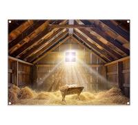 Luminora 3 x 2,4 m Nascita di Gesù Fienile Presepe sfondo