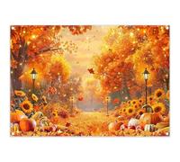Luminora 7x5ft Arancione Autunno Acero Foresta Sfondo Autunno Autunno Autunno Zucca Girasole Luci Stradali Sfondo Jungle Percorso Paese delle Meraviglie Decor Photo Banner Puntelli