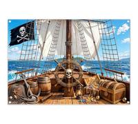 Luminora 7x5ft Vintage Pirate Nave Deck Sfondo Oceano Mare Sfondo