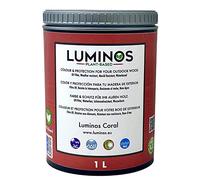 Luminos LUM1110 - CORAL - Impregnante e finitura protettiva per legno bio. Lasur all'acqua - Rosso 1L